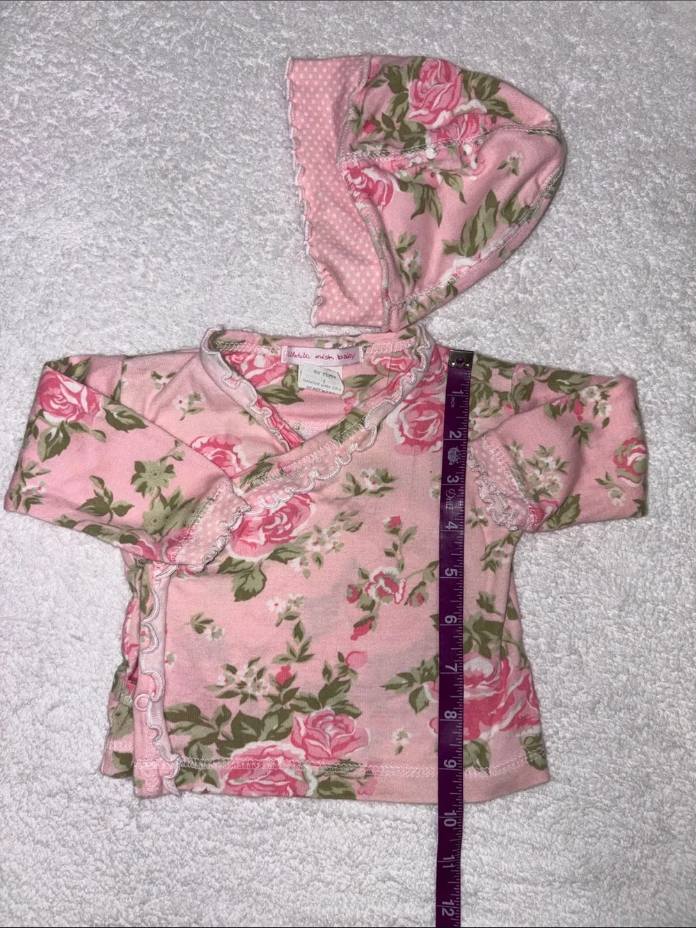 Little mush baby Pink Rose 3 pc kimono Set size 3m